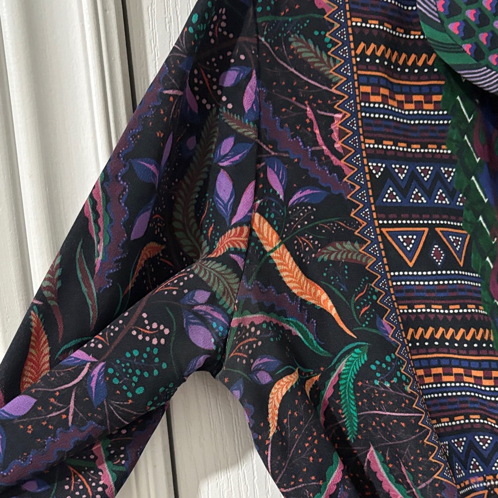 SALONI Jewel Coloured Silk Print Mini Dress (Sz 4) - Picture 7 of 8